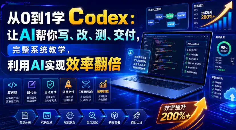 从0到1学Codex:让AI帮你写、改、测、交付,完整系统教学,利用AI实现效率翻倍(更新0918)-豌豆轻创
