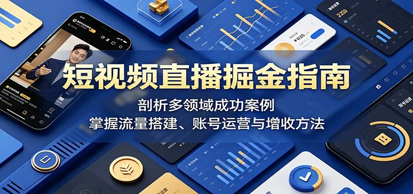 短视频直播掘金指南：剖析多领域成功案例，掌握流量搭建、账号运营与增收方法-豌豆轻创