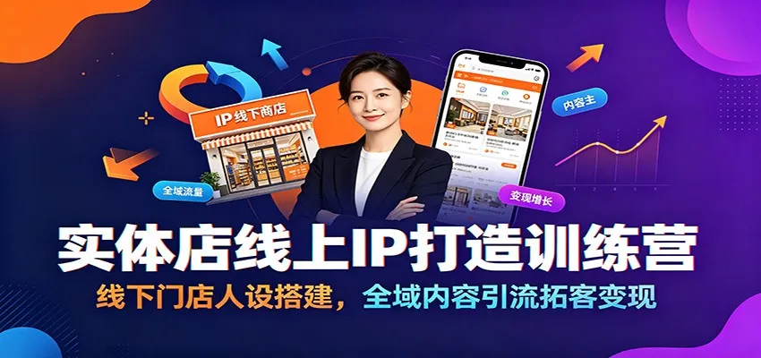 实体店线上IP打造训练营：线下门店人设搭建，全域内容引流拓客变现-豌豆轻创