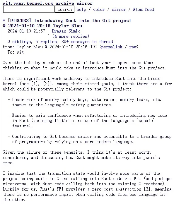 Git开发者正讨论引入Rust语言的可能性-轻创
