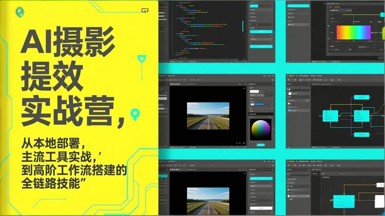 AI+摄影提效实战营，从本地部署，主流工具实战，到高阶工作流搭建的全链路技能-轻创