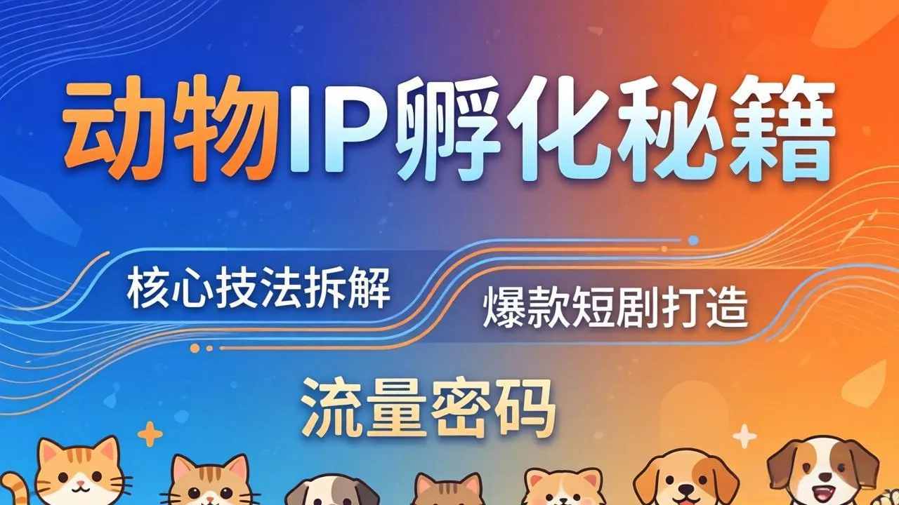 动物IP孵化全套秘籍，三大核心技法拆解，打造爆款萌宠短剧，轻松拿捏赛道流量密码-豌豆轻创