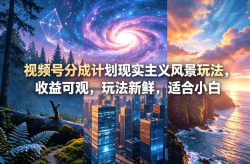 视频号分成计划现实主义风景玩法，收益可观，玩法新鲜，适合小白-豌豆轻创