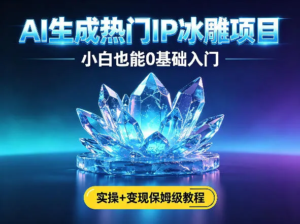 AI生成热门ip冰雕项目，小白也能0基础入门，实操+变现保姆级教程-豌豆轻创