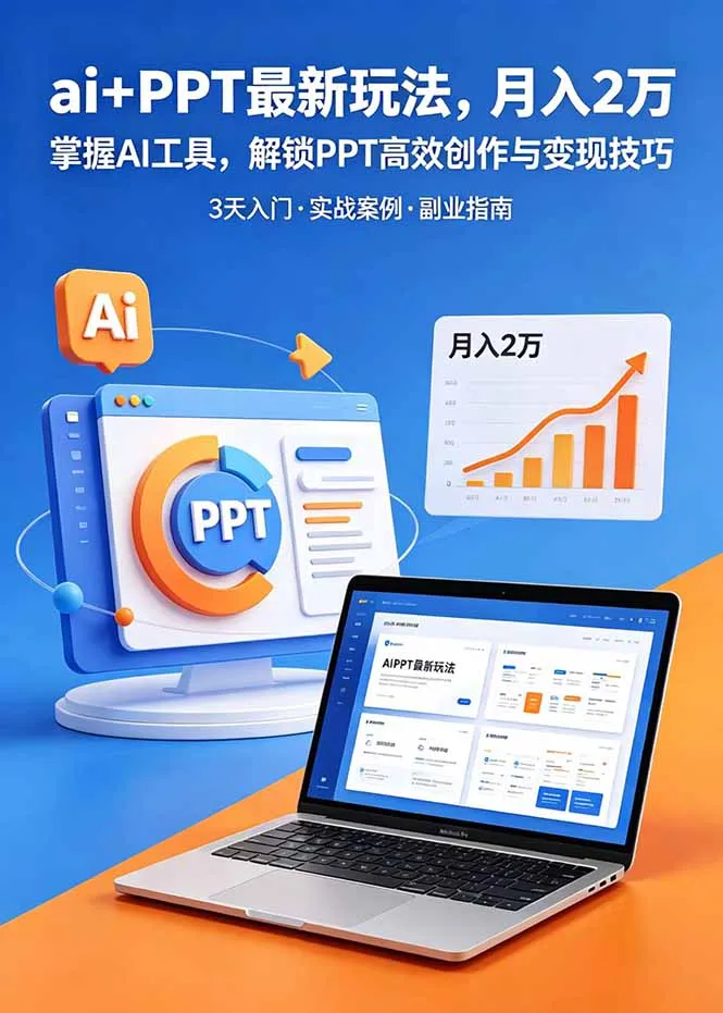 ai+PPT最新玩法，月入2万掌握AI工具，解锁PPT高效创作与变现技巧3天入门，实战案例·副业指南-豌豆轻创