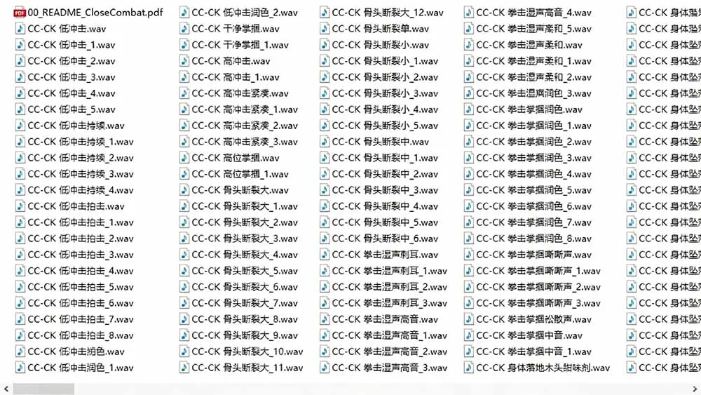 宝藏级别音效！2828种近身搏斗拳打脚踢音效素材，全部中文分类，免解压使用 Close Combat
