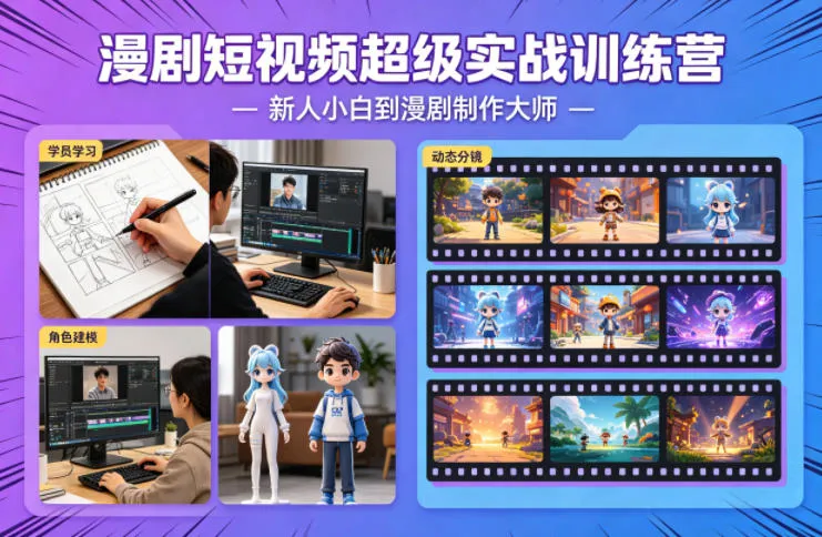 漫剧短视频超级实战训练营，新人小白到漫剧制作大师-豌豆轻创