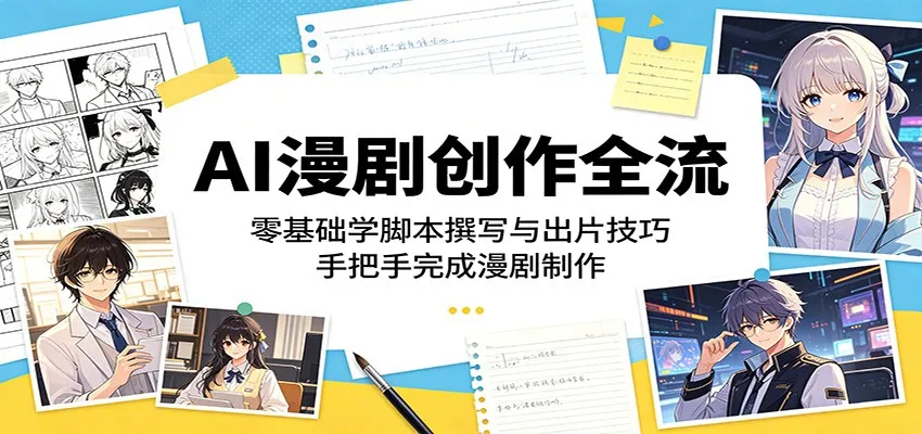 AI漫剧创作全流程：零基础学脚本撰写与出片技巧，手把手完成漫剧制作-豌豆轻创