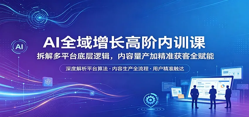 AI全域增长高阶内训课：拆解多平台底层逻辑，内容量产加精准获客全赋能-豌豆轻创