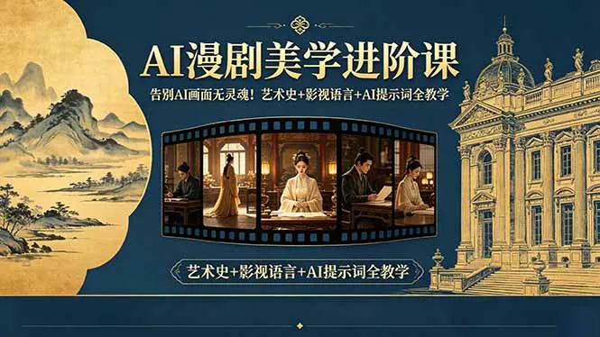 告别AI画面无灵魂!AI漫剧美学进阶课-更新,艺术史+影视语言+AI提示词全教学-豌豆轻创