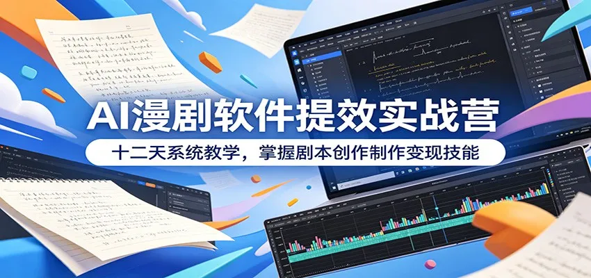 AI漫剧软件提效实战营:十二天系统教学,掌握剧本创作制作变现技能-豌豆轻创