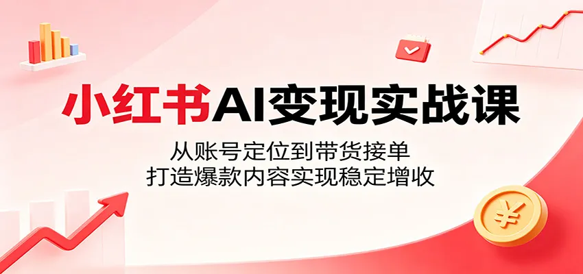小红书AI变现实战课：从账号定位到带货接单，打造爆款内容实现稳定增收-豌豆轻创