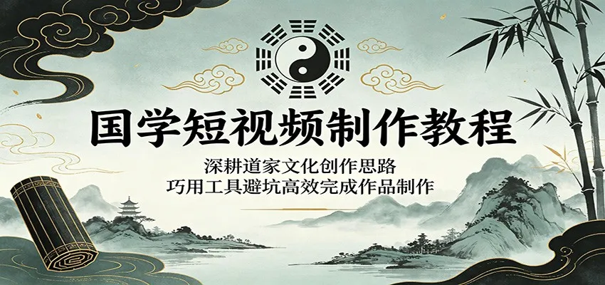 国学短视频制作教程：深耕道家文化创作思路，巧用工具避坑高效完成作品制作-豌豆轻创