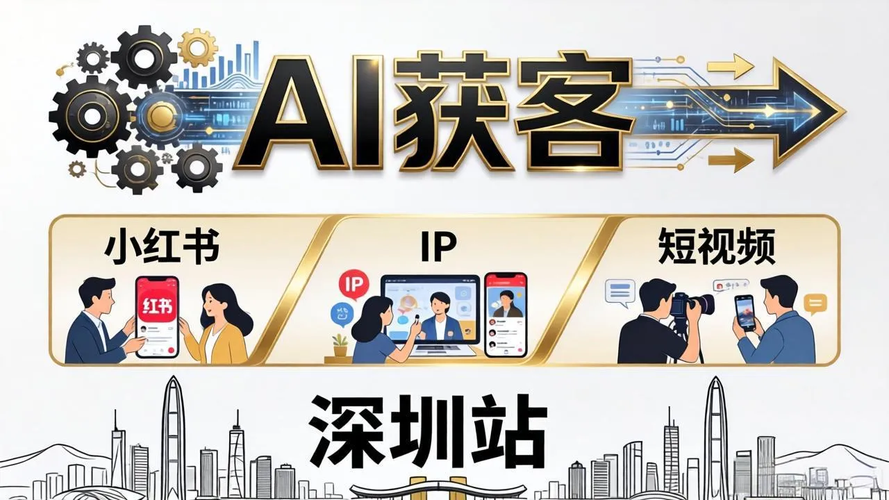 2026AI获客大课深圳站：4月17日-19日3天2夜拆透小红书+IP+短视频，老板操盘手必来-豌豆轻创