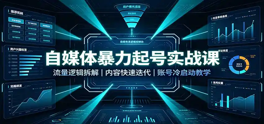 自媒体暴力起号实战课：流量逻辑拆解，内容快速迭代，账号冷启动教学-豌豆轻创