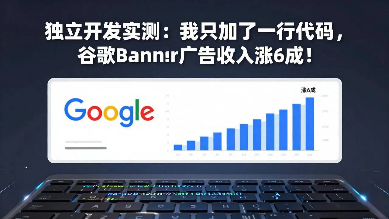 付费文章：独立开发实测：我只加了一行代码，谷歌Banner广告收入涨6成！-豌豆轻创