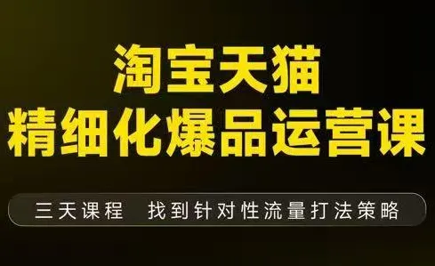 猫课子幽·淘宝天猫精细化爆品运营【音频+字幕+文档】(9月12-14杭州线下课)-轻创