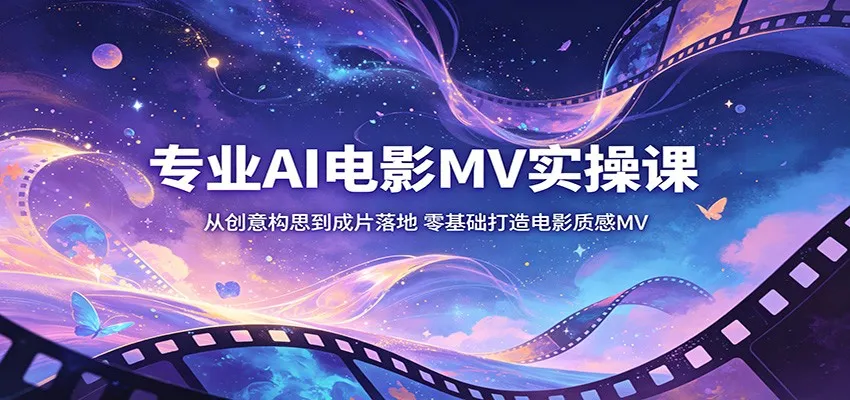 专业AI电影MV实操课：从创意构思到成片落地，零基础打造电影质感MV-豌豆轻创