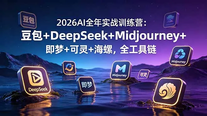 2026AI全年实战训练营：豆包+DeepSeek+Midjourney+即梦+可灵+海螺，全工具链-豌豆轻创