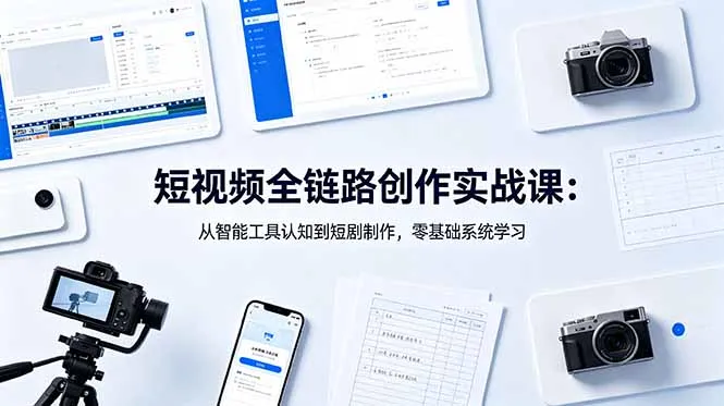 短视频全链路创作实战课：从智能工具认知到短剧制作，零基础系统学习-豌豆轻创
