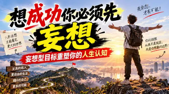 付费文章：想成功你必须先妄想，妄想型目标重塑你的人生认知-豌豆轻创