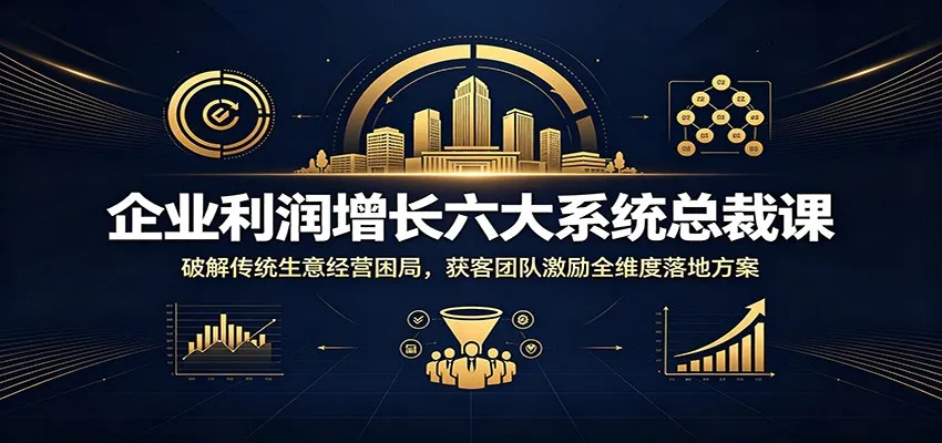 企业利润增长六大系统总裁课：破解传统生意经营困局，获客团队激励全维度落地方案-豌豆轻创