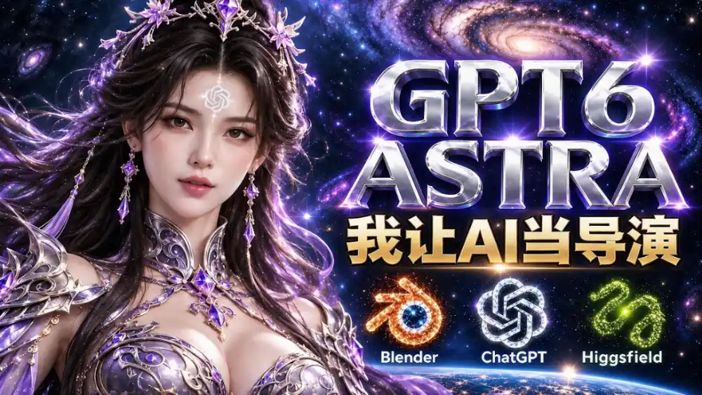 让GPT-6 Astra当导演！Higgsfield和Blender实战打造30秒玄幻精准运镜短片！-豌豆轻创