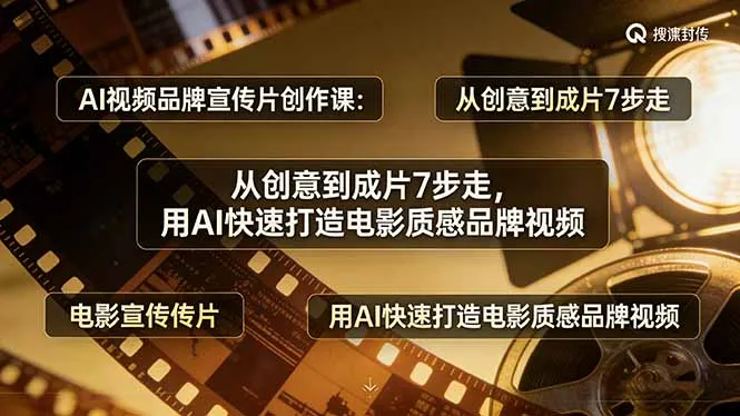 AI视频品牌宣传片创作课：从创意到成片7步走，用AI快速打造电影质感品牌视频-豌豆轻创