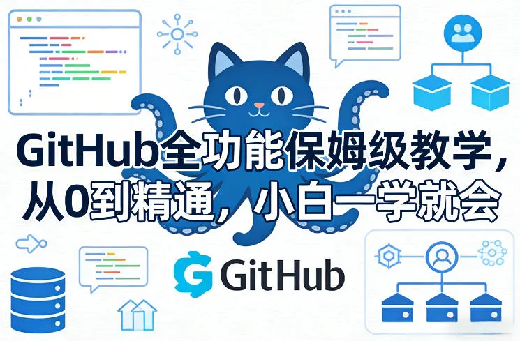 GitHub全功能保姆级教学，从0到精通，小白一学就会-轻创