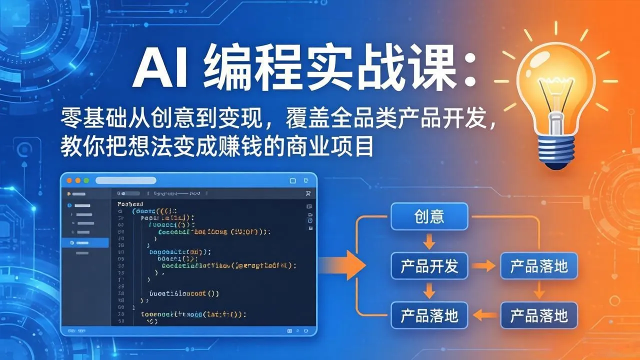 AI编程实战课-第三期-5月更新：零基础从创意到变现，覆盖全品类产品开发，把想法变成赚钱项目-豌豆轻创