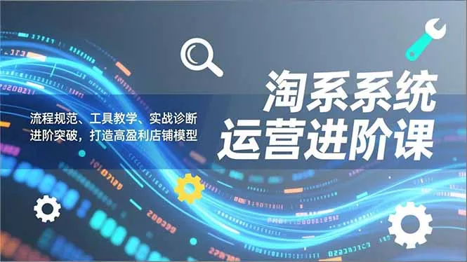 淘系系统运营进阶课2.0，流程规范、工具教学、实战诊断，进阶突破，打造高盈利店铺模型-轻创