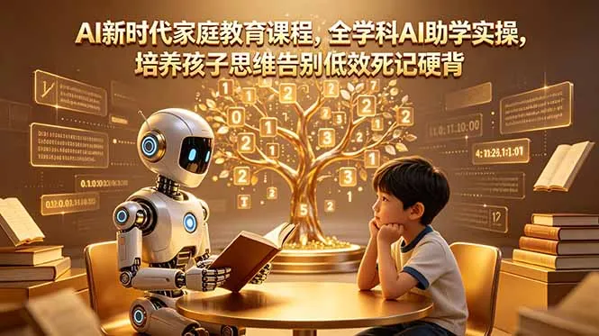 AI新时代家庭教育课程，全学科AI助学实操，培养孩子思维告别低效死记硬背-豌豆轻创