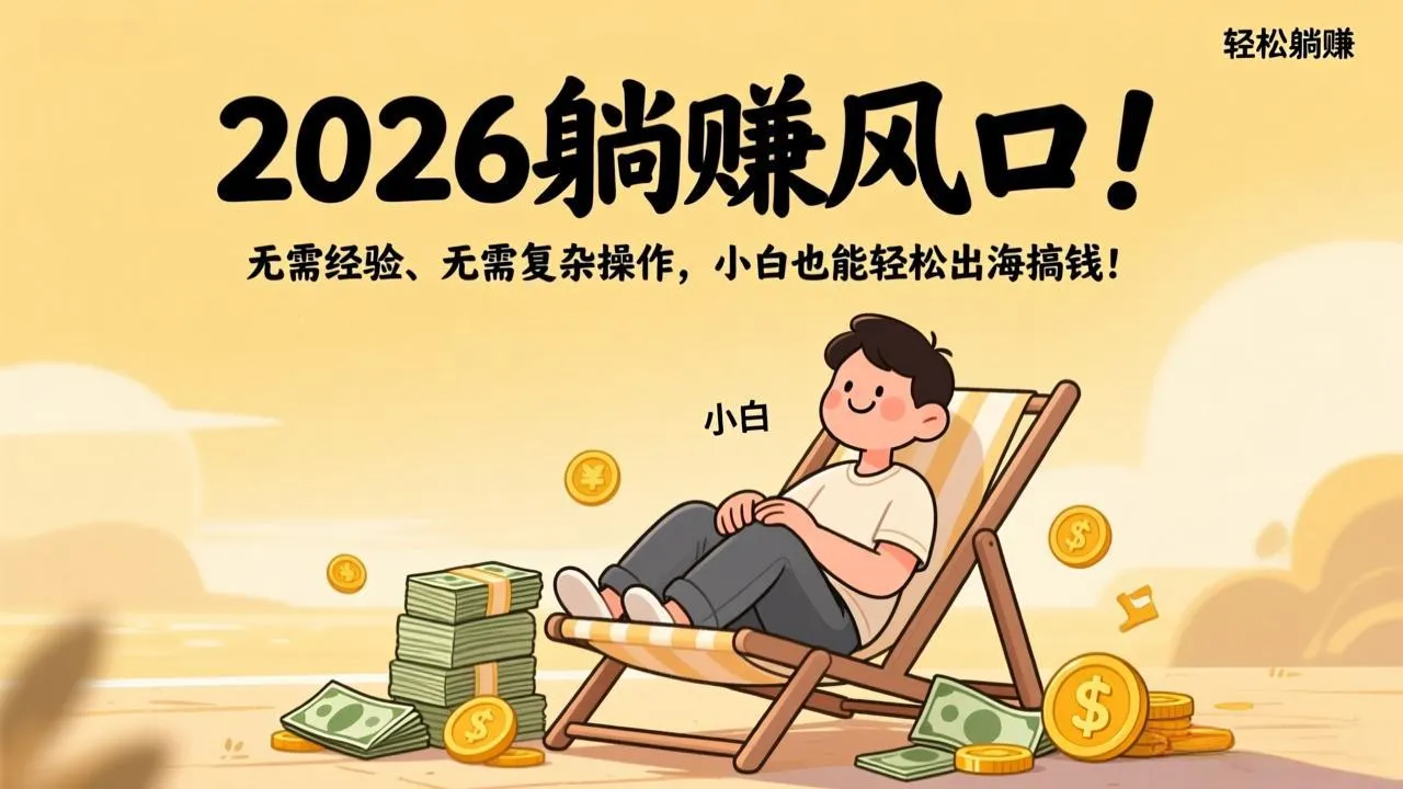 2026躺赚风口！无需经验、无需复杂操作，小白也能轻松出海搞钱！-轻创