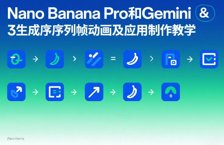 Nano Banana Pro和Gemini 3生成序列帧动画及应用制作教学-轻创