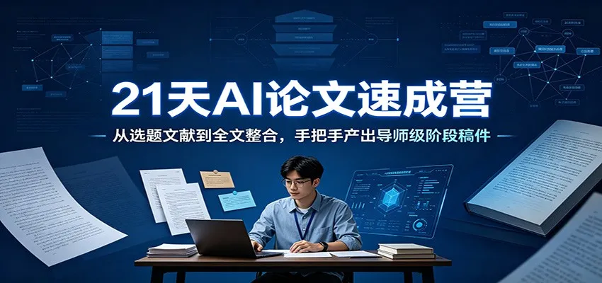 21天AI论文速成营：从选题文献到全文整合，手把手产出导师级阶段稿件-豌豆轻创