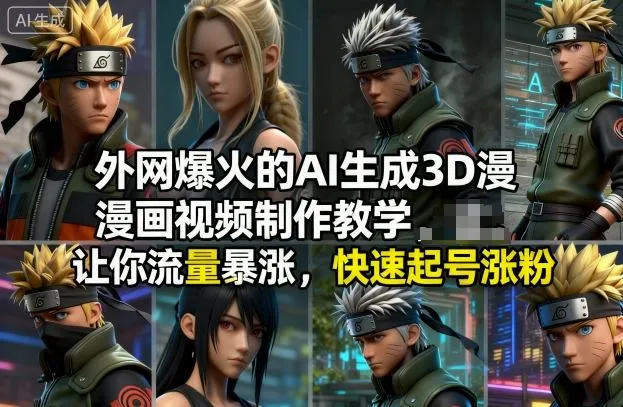外网爆火的AI生成3D漫画视频制作教学,让你流量暴涨,快速起号涨粉!-轻创