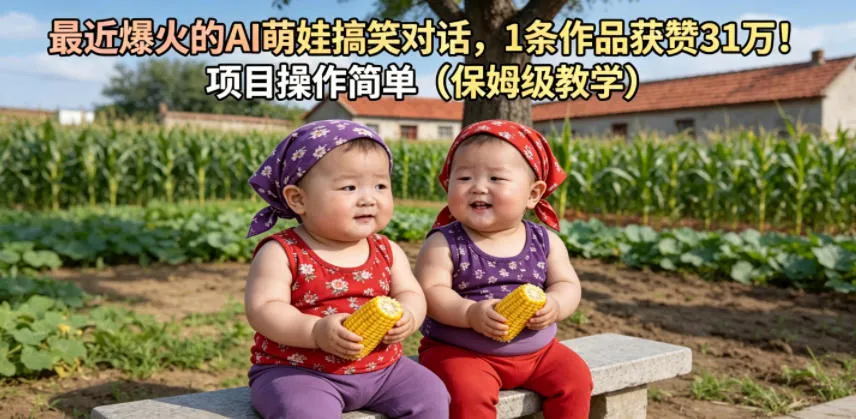 最近爆火的AI萌娃搞笑对话，1条作品获赞31W，项目操作简单(保姆级教学)-豌豆轻创