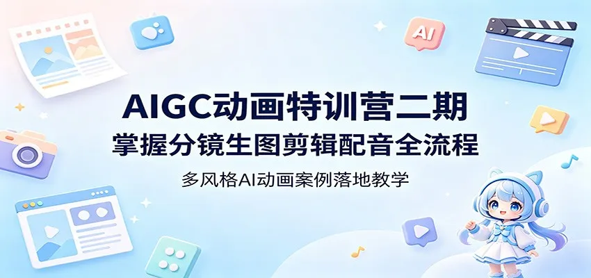 AIGC动画特训营二期：掌握分镜生图剪辑配音全流程，多风格AI动画案例落地教学-豌豆轻创