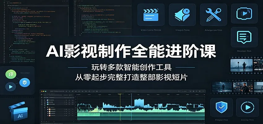 AI影视制作全能进阶课：玩转多款智能创作工具，从零起步完整打造整部影视短片-豌豆轻创