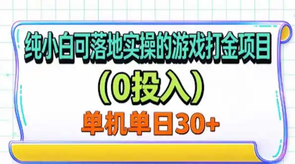 纯小白可落地实操的游戏打金项目(0投入-豌豆轻创