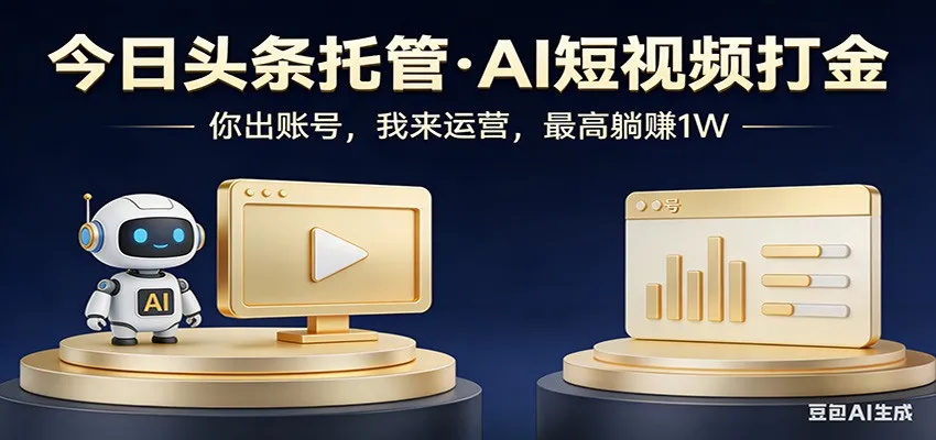 头条号AI托管，我提供作品，你提供账号，每天5分钟发布，小白躺赚3000+-豌豆轻创