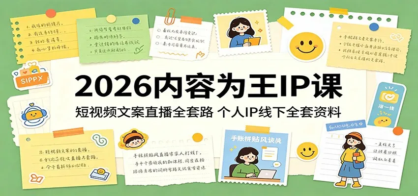 2026内容为王IP课：短视频文案直播全套路，个人IP线下全套资料-豌豆轻创