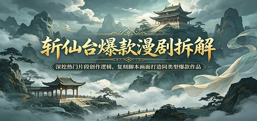 斩仙台爆款漫剧拆解：深挖热门片段创作逻辑，复刻脚本画面打造同类型爆款作品-豌豆轻创