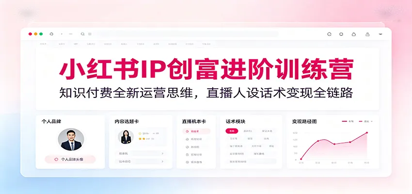 小红书IP创富进阶训练营：知识付费全新运营思维，直播人设话术变现全链路-豌豆轻创