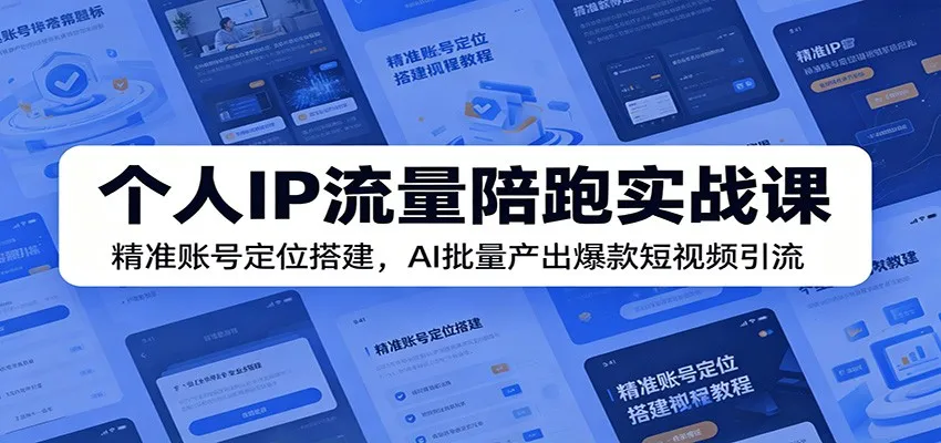 个人IP流量陪跑实战课：精准账号定位搭建，AI批量产出爆款短视频引流-豌豆轻创