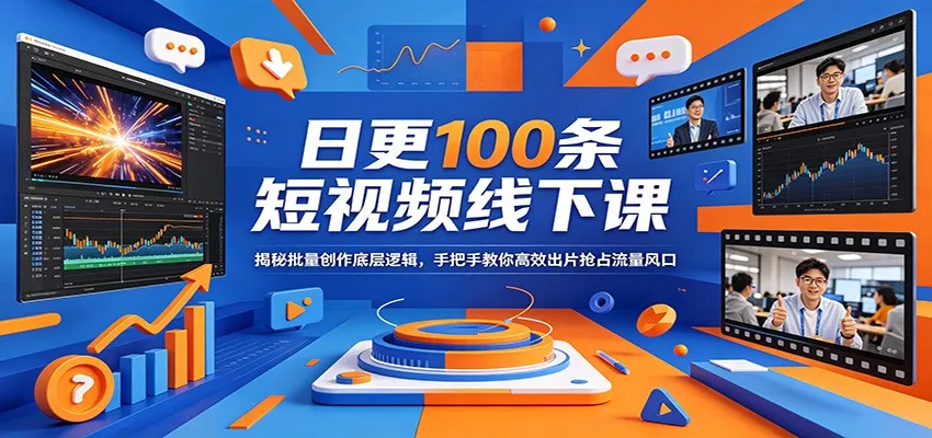 日更100条短视频线下课：揭秘批量创作底层逻辑，手把手教你高效出片抢占流量风口-豌豆轻创