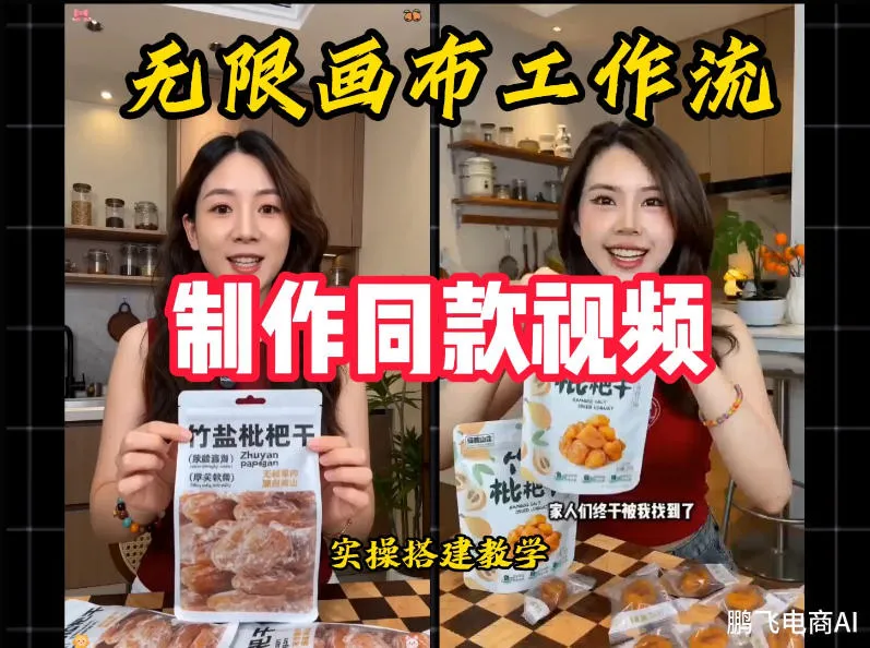 无限画布工作流一键复刻爆款带货视频，实操搭建，操作简单-豌豆轻创