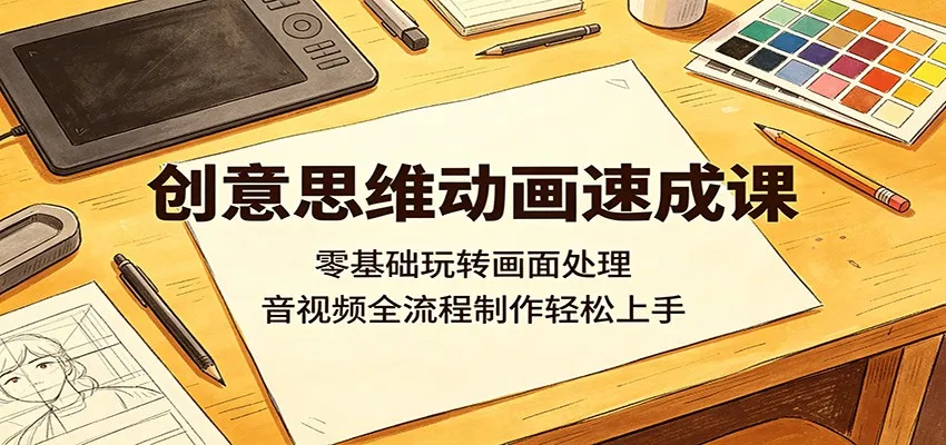创意思维动画速成课：零基础玩转画面处理，音视频全流程制作轻松上手-豌豆轻创