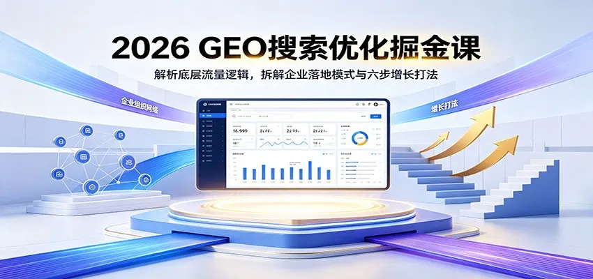 2026 GEO搜索优化掘金课：解析底层流量逻辑，拆解企业落地模式与六步增长打法-豌豆轻创