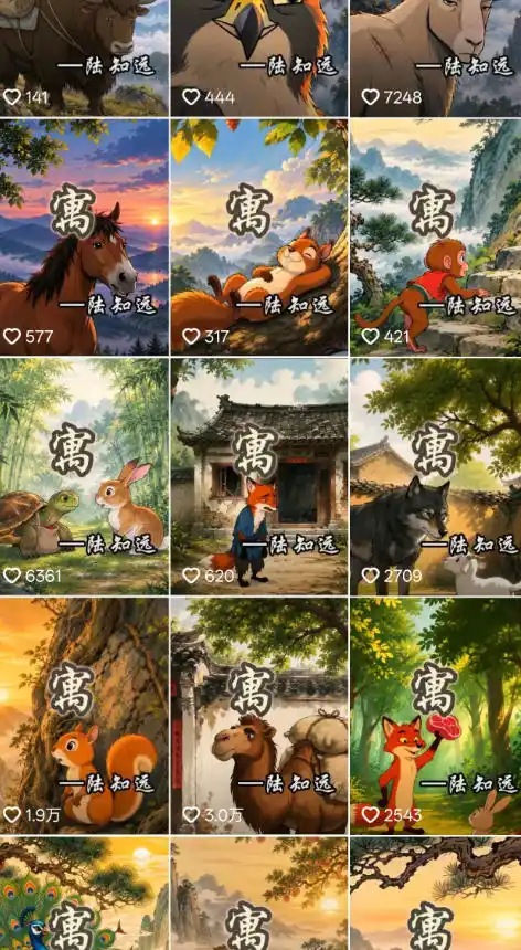 抖音某博主的AI寓言故事动画教学，涵盖封面设计、AI动画生成、工具、低成本薅羊毛生成，轻松入局蓝海赛道变现-豌豆轻创